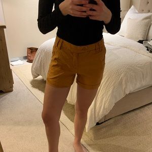 Anthropologie mustard shorts